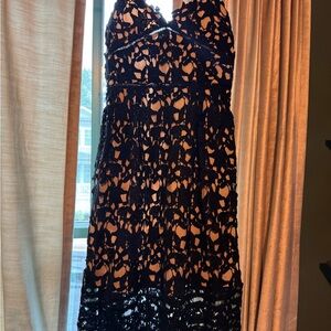 Source Unknown Black Lace Midi Dress